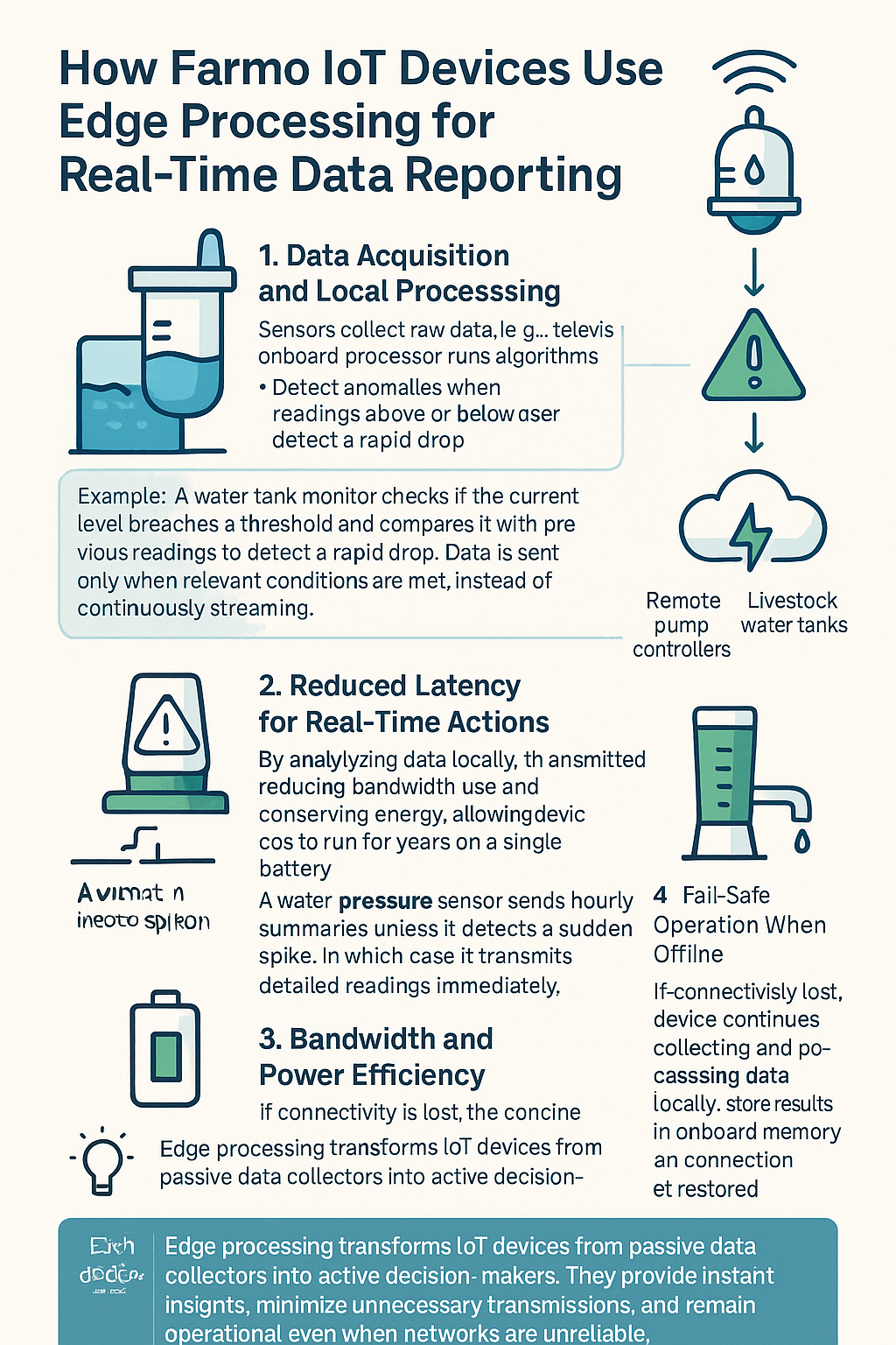 How Farmo uses edge processing to enable real time data reporting and extend battery life.